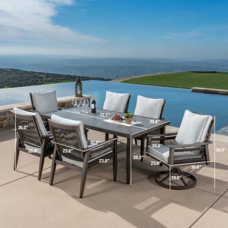 Palomar 7-Piece Dining Set Dimensions