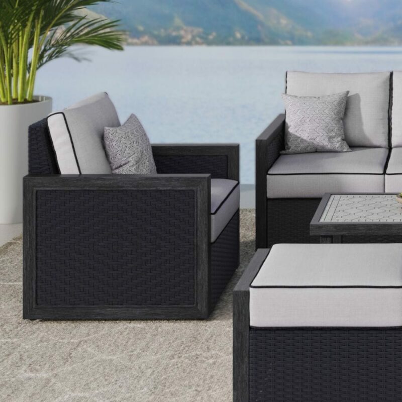 Logan 6-Piece Deep Seating Set (Black)